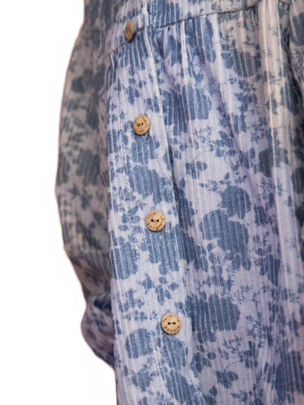 Favorite People Bakery ribfluwelen mini-jurk met bloemen-print Blauw