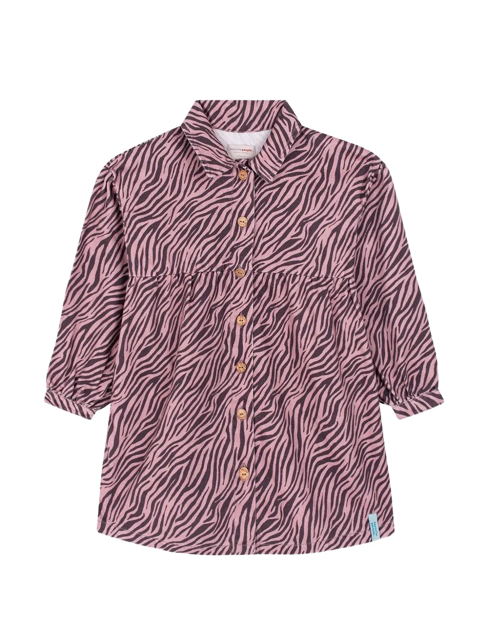 Favorite People Lake mini-jurk in shirtstijl met zebra-print Roze