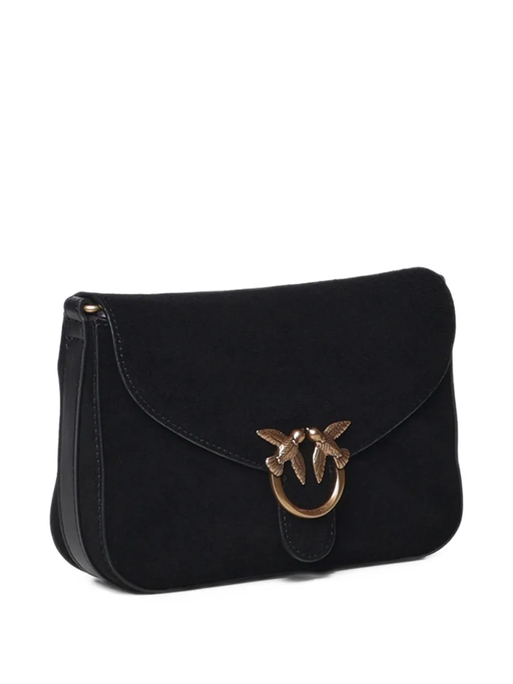 PINKO Love suède mini-crossbodytas Zwart