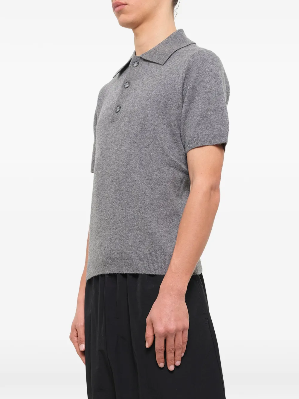 ENTIRE STUDIOS short-sleeve knitted polo shirt Grijs