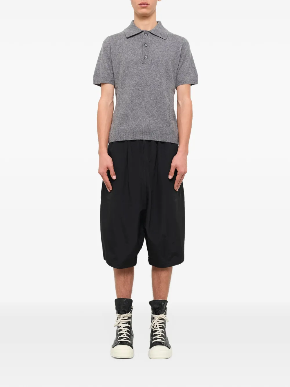 ENTIRE STUDIOS short-sleeve knitted polo shirt Grijs