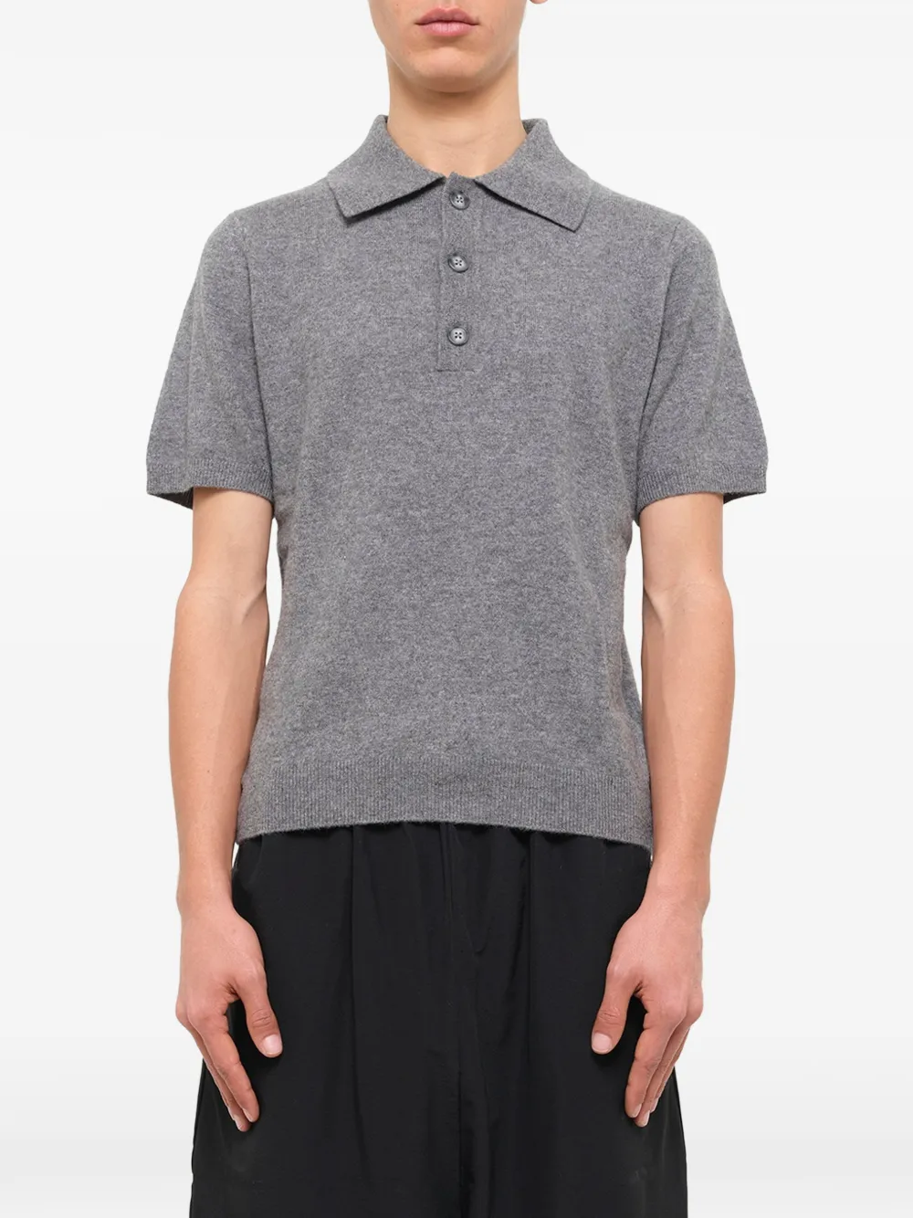 ENTIRE STUDIOS short-sleeve knitted polo shirt Grijs