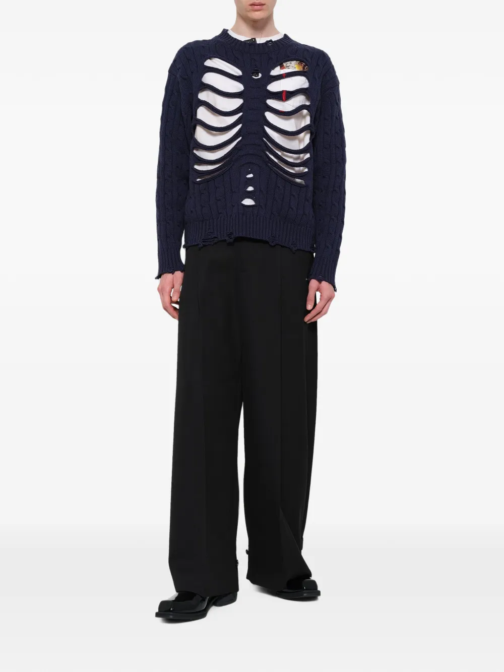 Doublet Kabelgebreide trui Blauw