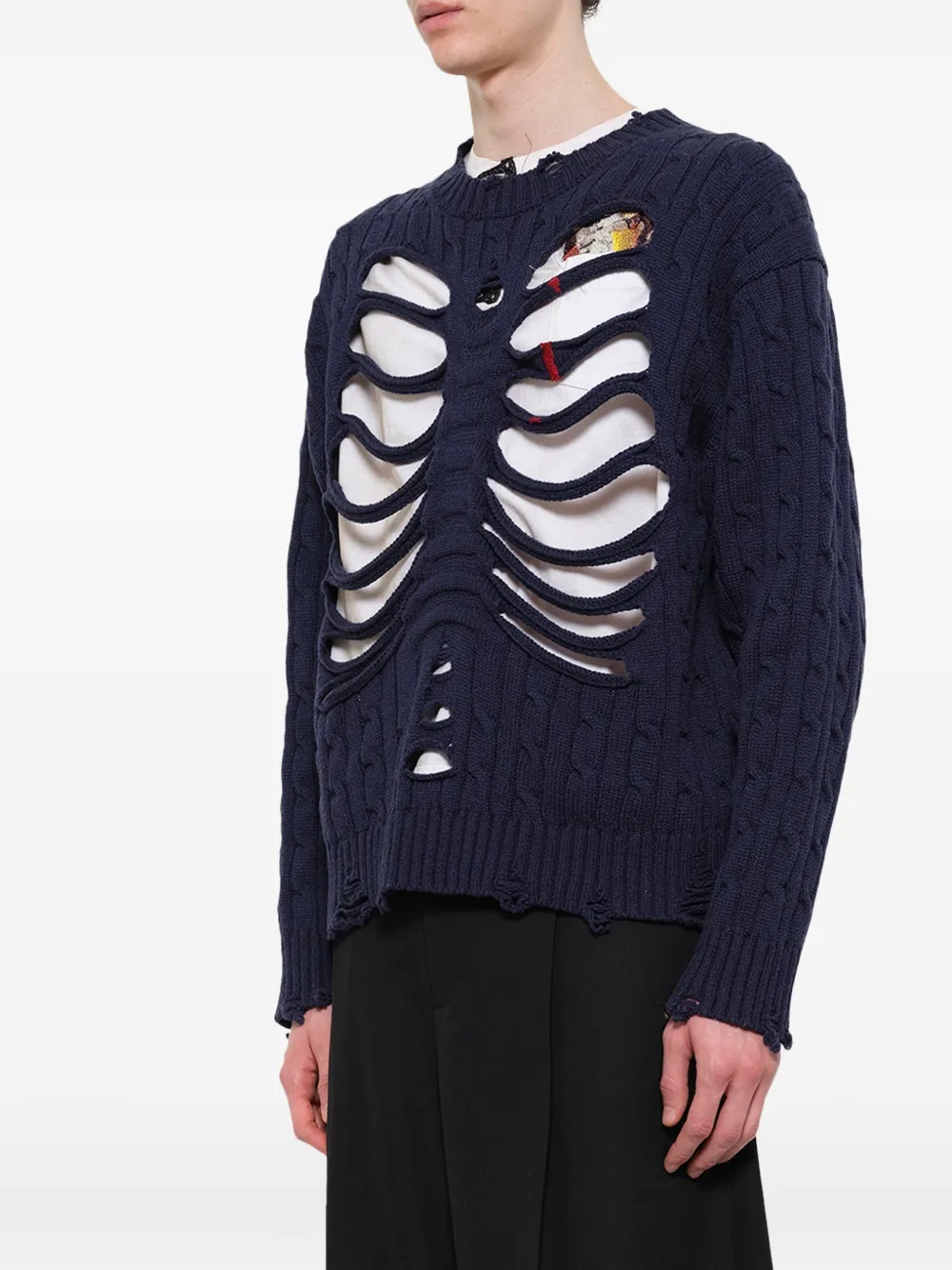 Doublet Kabelgebreide trui Blauw