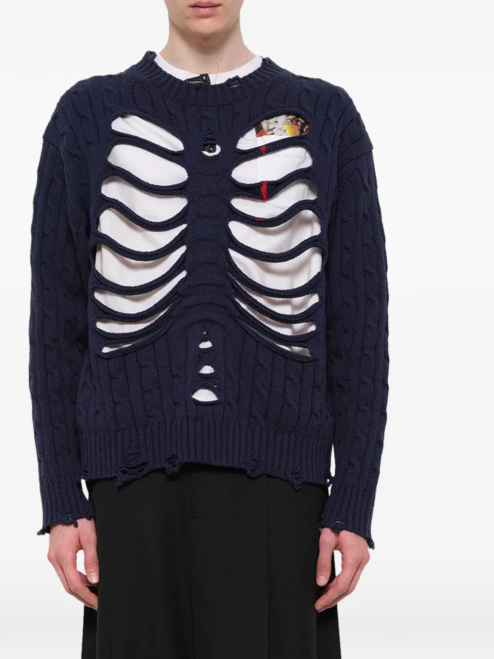 Doublet Kabelgebreide trui Blauw