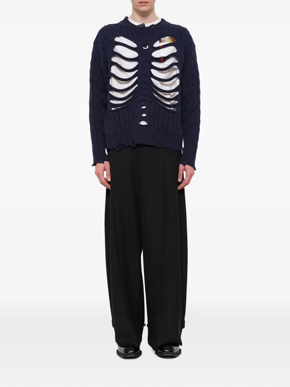 Doublet Kabelgebreide trui Blauw