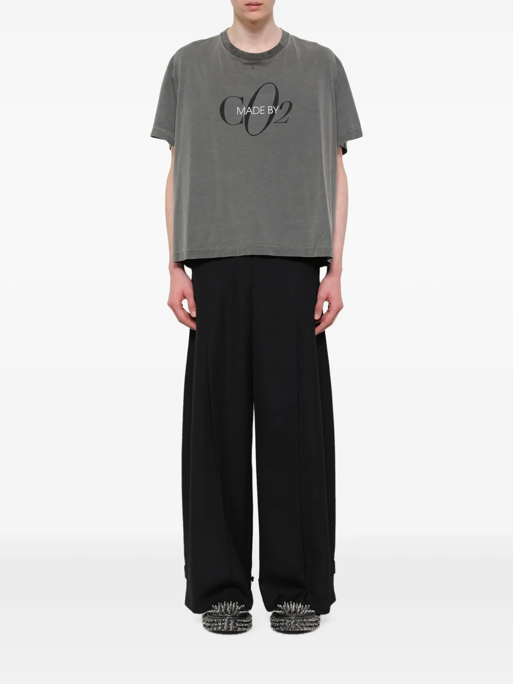 Doublet T-shirt met geborduurd logo Grijs