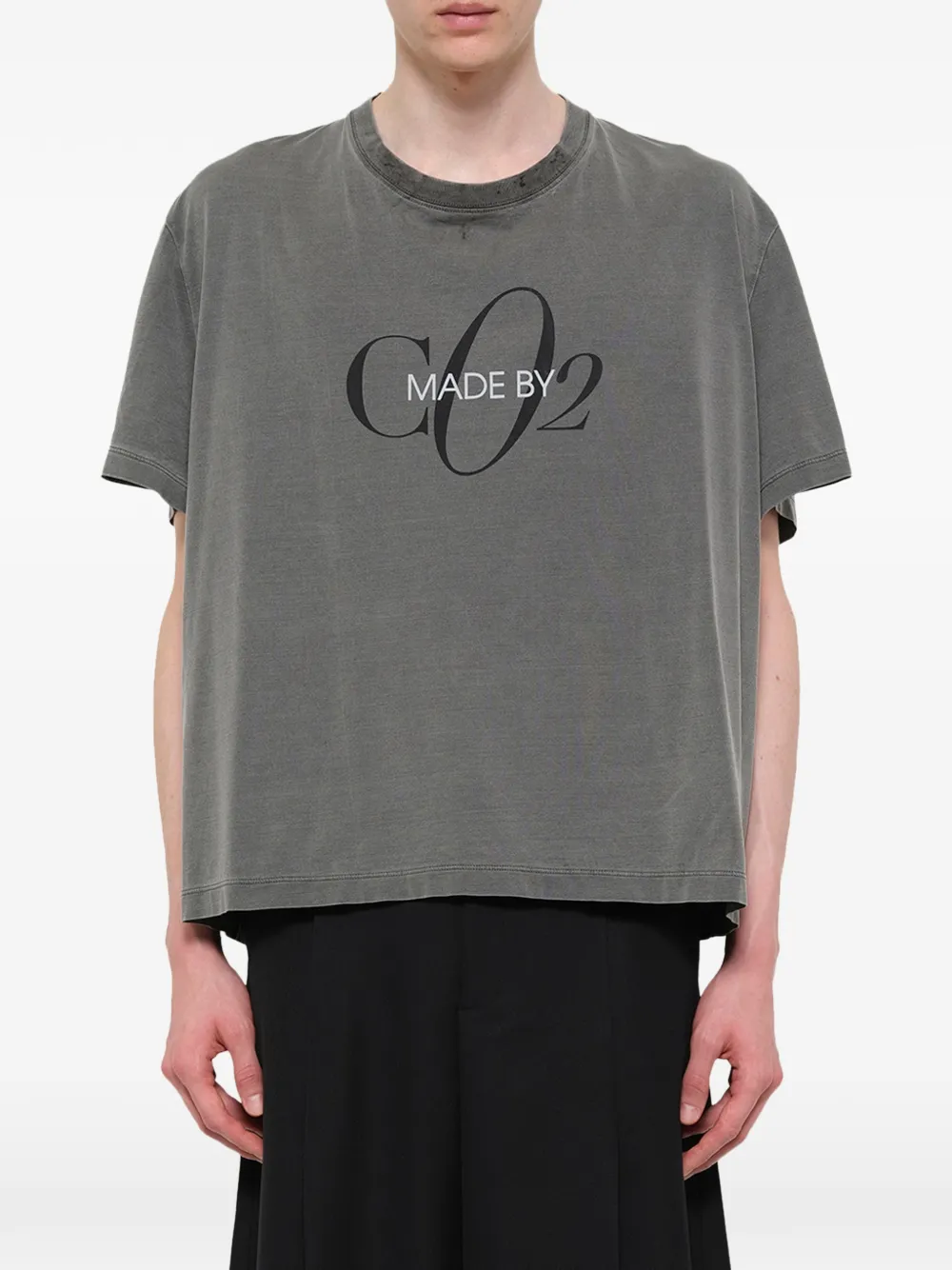 Doublet T-shirt met geborduurd logo Grijs
