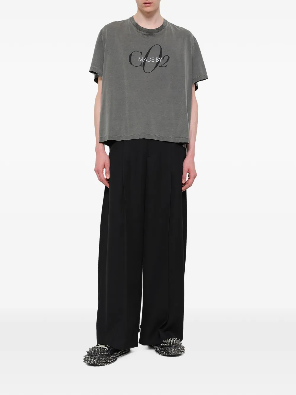 Doublet T-shirt met geborduurd logo Grijs