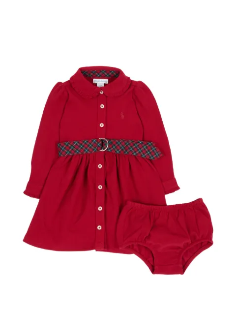 POLO RALPH LAUREN KIDS belted ruffled-collar dress