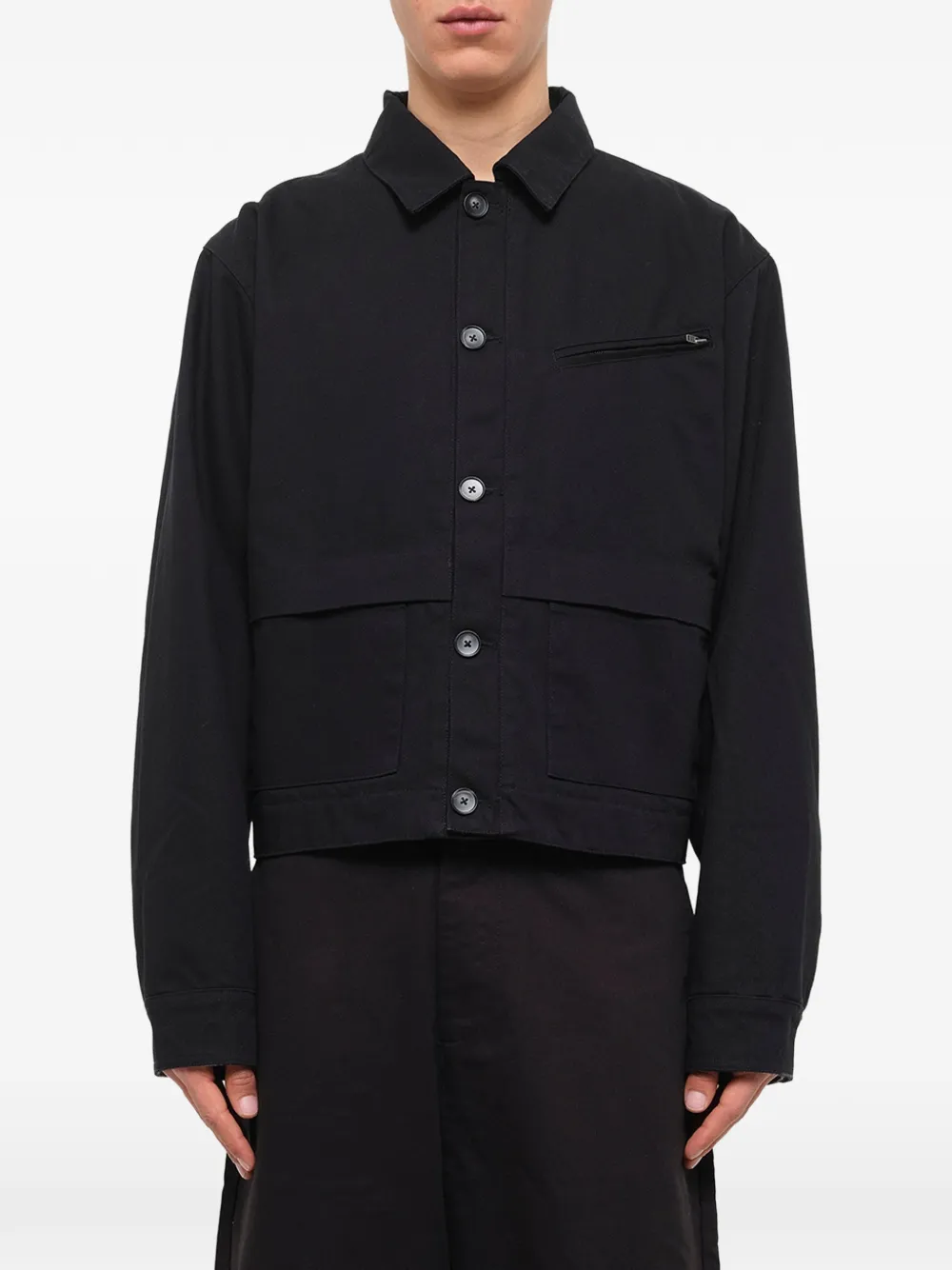 ENTIRE STUDIOS Hatch cotton shirt jacket Zwart