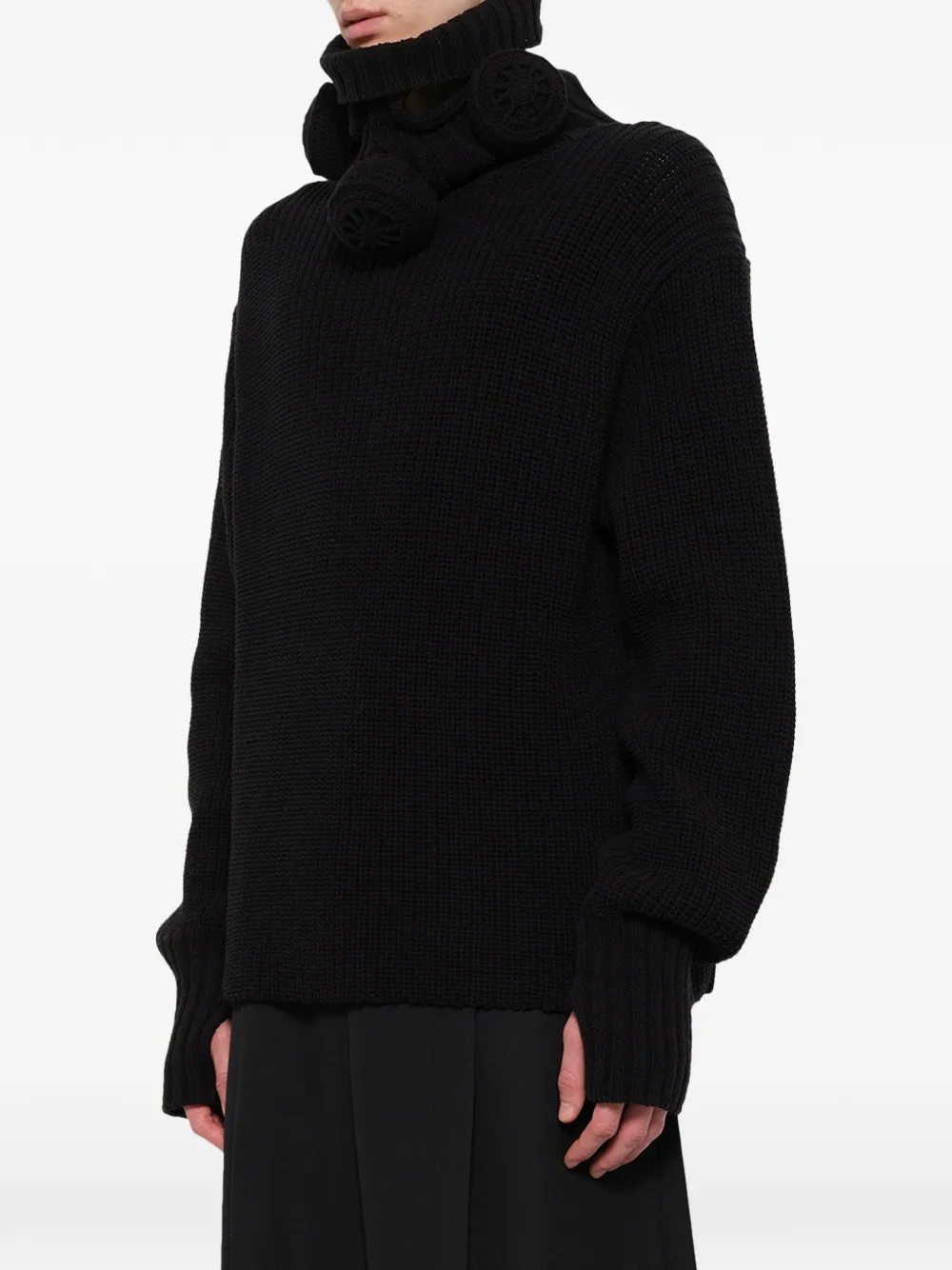 Doublet Trui met gasmasker-patroon Zwart