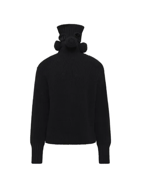 Doublet gas-mask-motif sweater