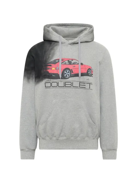 Doublet Twister exhaust-stained graphic-print hoodie