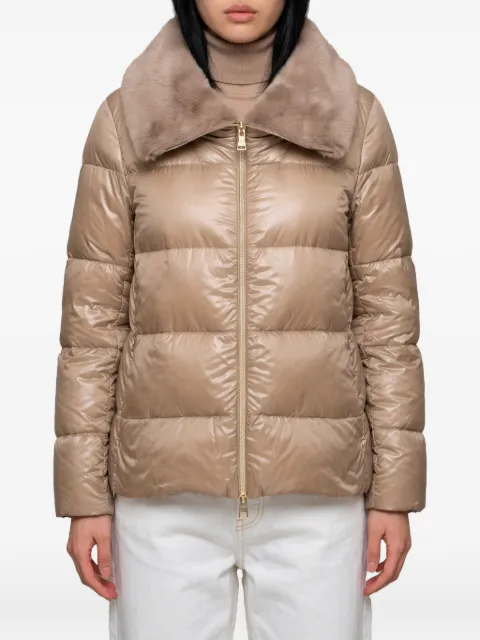 Herno quilted faux-fur collar jacket