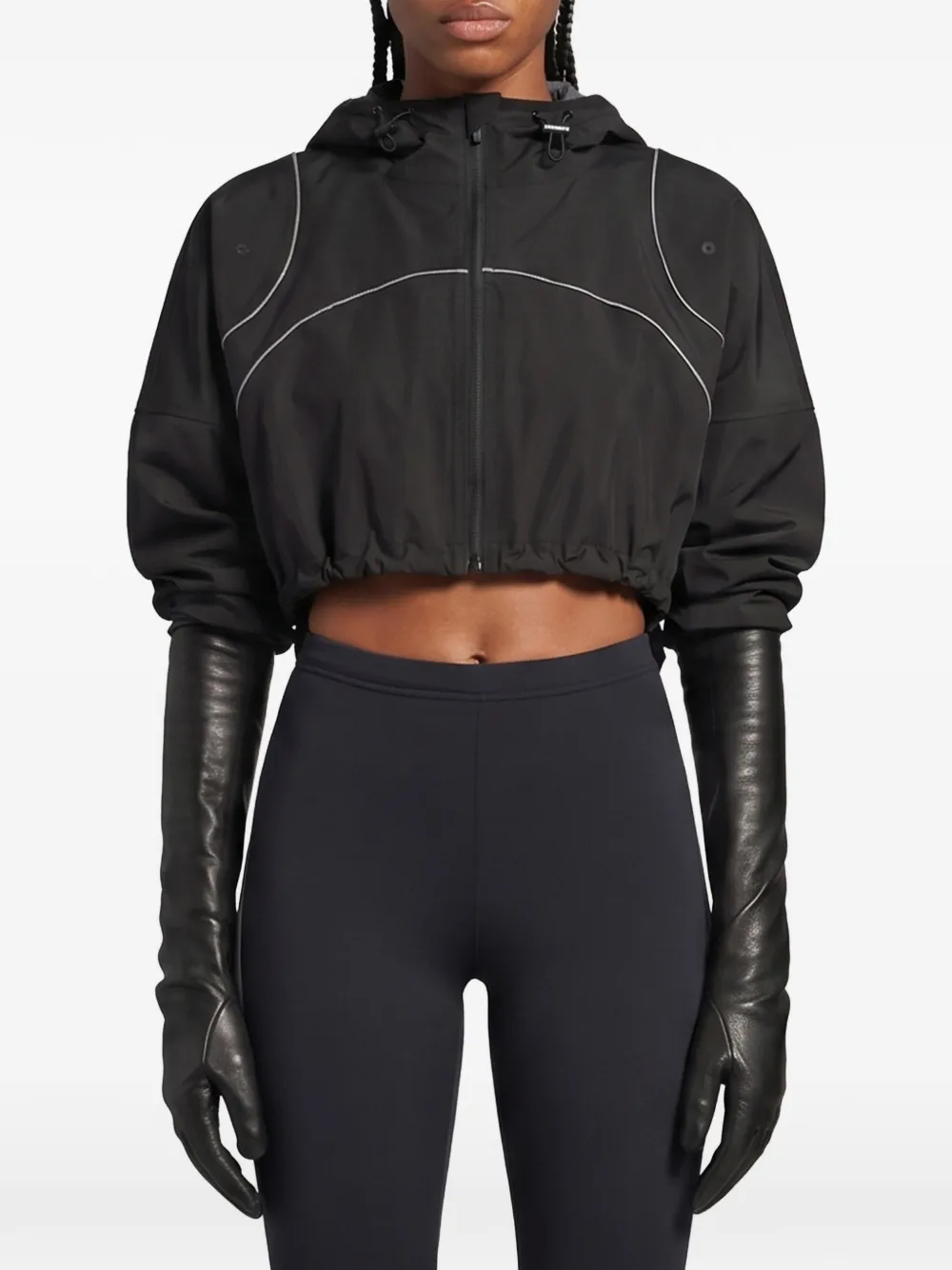 Balenciaga cropped contrast-piping jacket - Noir Balenciaga cropped contrast-piping jacket - Noir