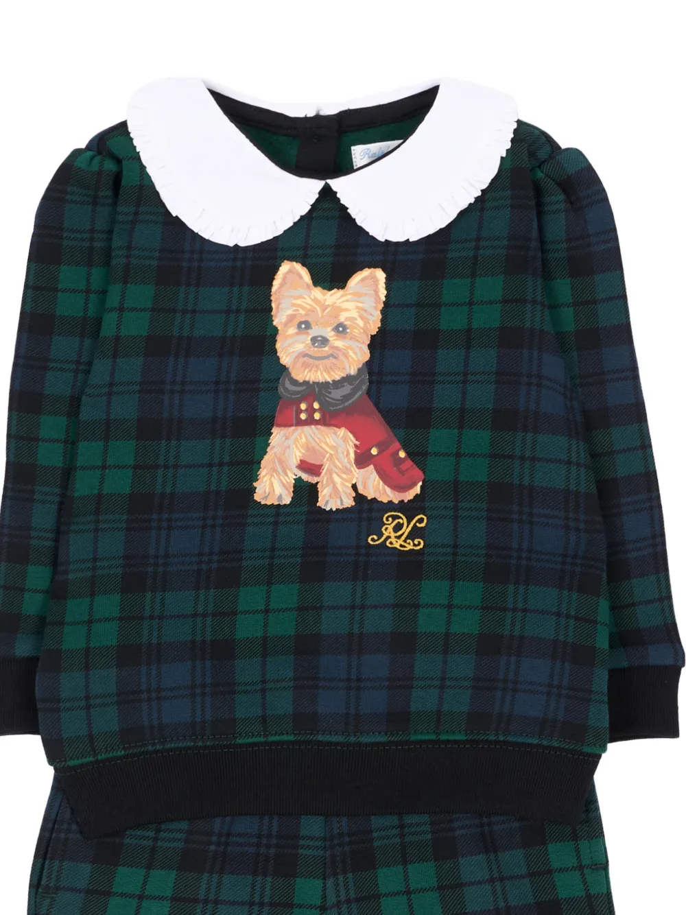 POLO RALPH LAUREN KIDS Fleece sweater en broek met honden-print Groen