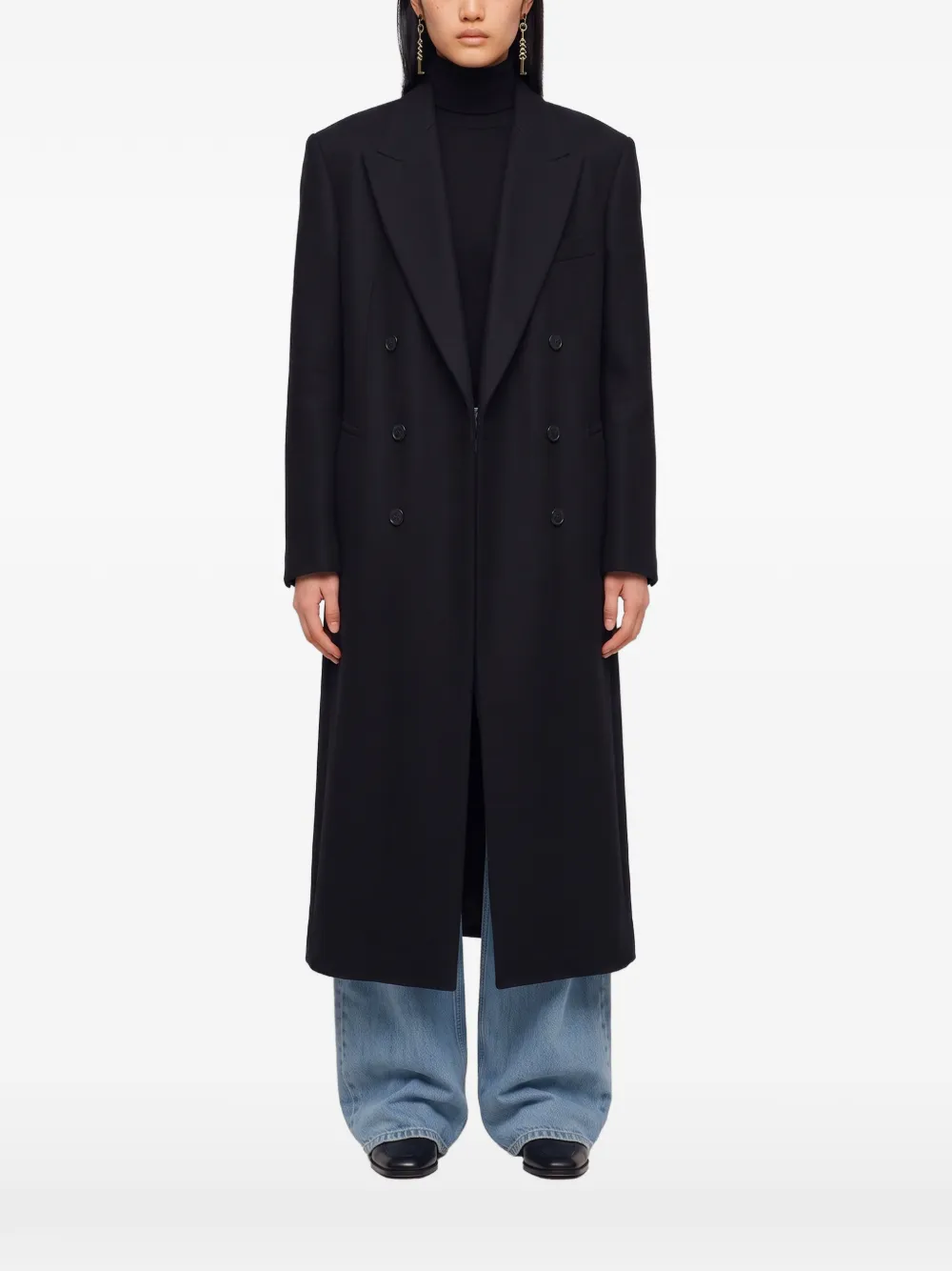 IVY OAK peak-lapel double-breasted coat