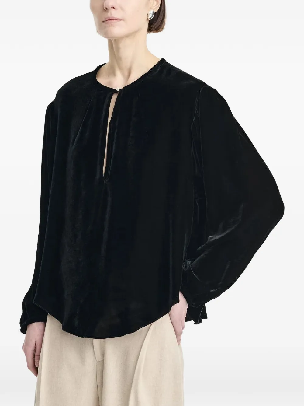 Maria McManus pearl-button blouse - Black
