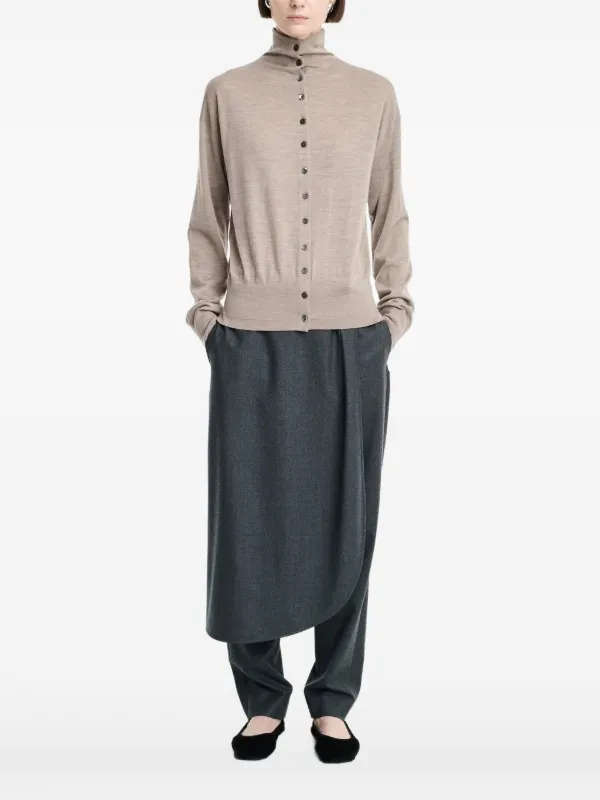 Maria McManus Mock-neck Cardigan in Neutrals