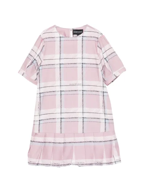 Emporio Armani Kids check-pattern pleated dress