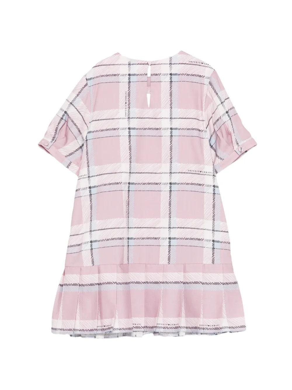 Emporio Armani Kids check-pattern pleated dress Roze