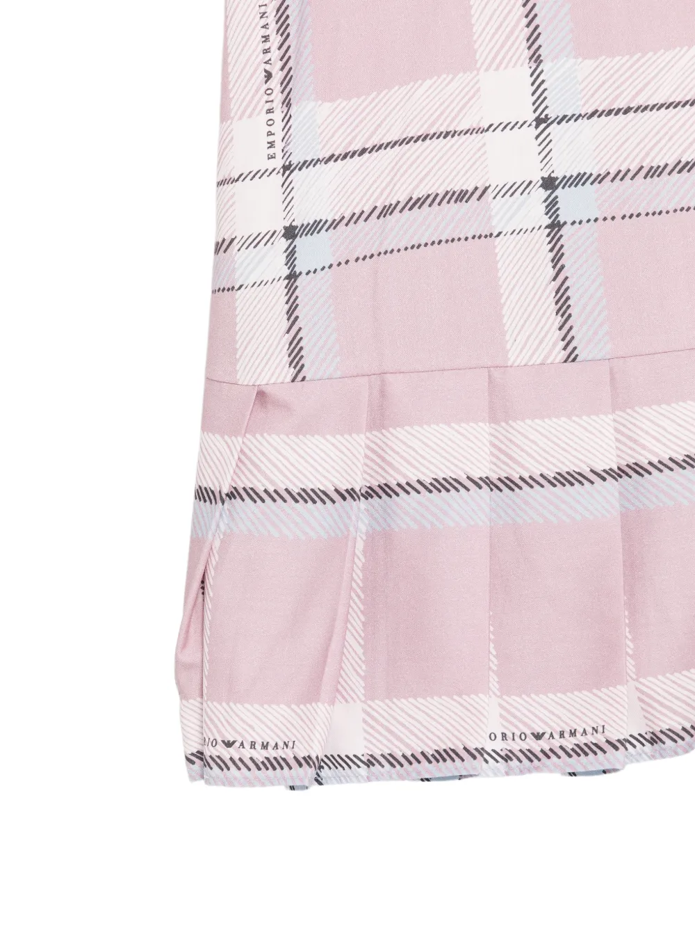 Emporio Armani Kids check-pattern pleated dress Roze