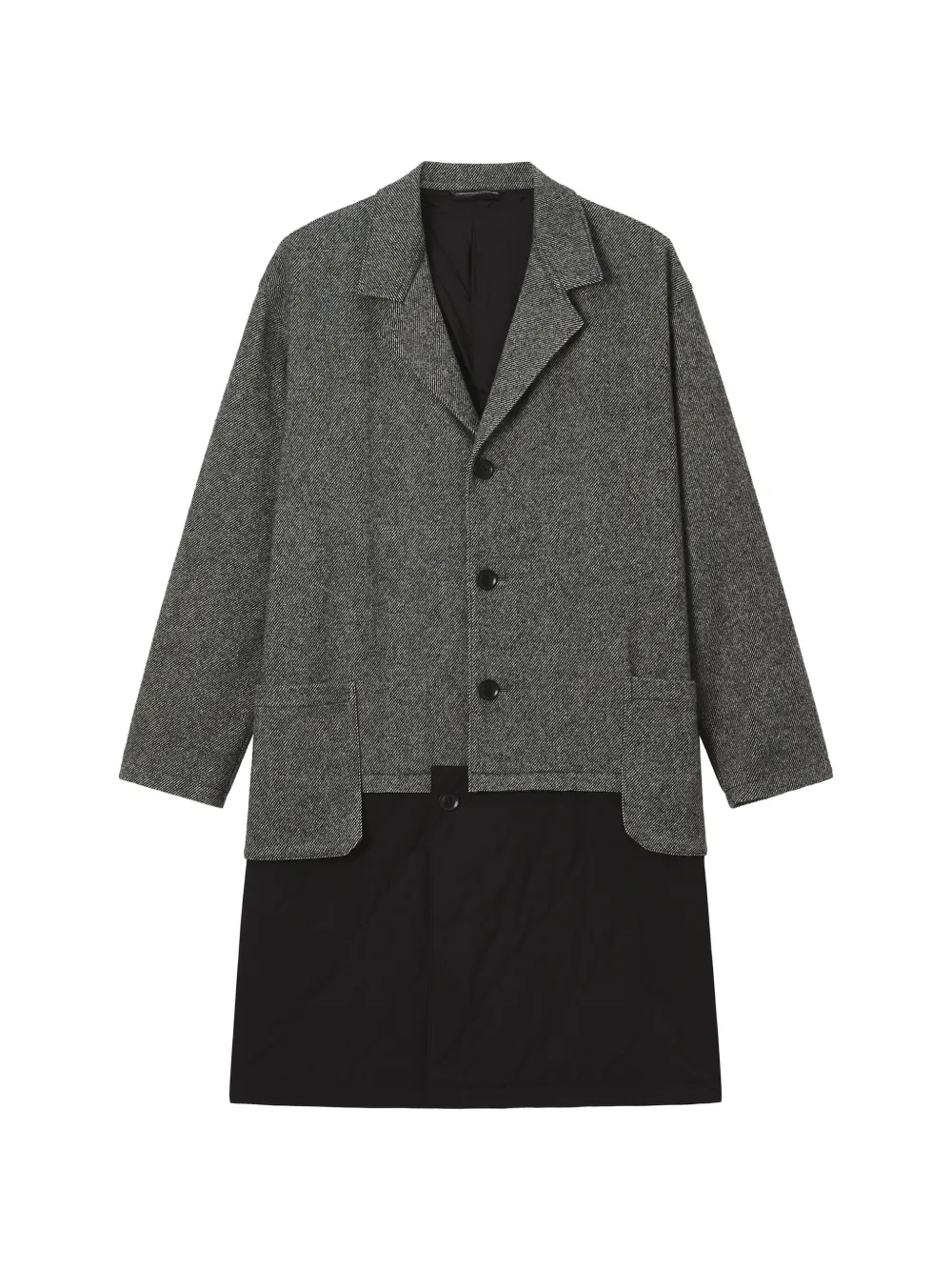 Y's Jas met vlakken van twill flanel Grijs