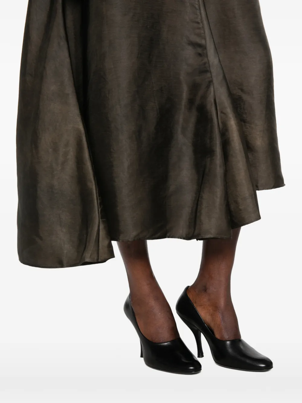 Uma Wang Glue asymmetric-hem midi skirt Grijs