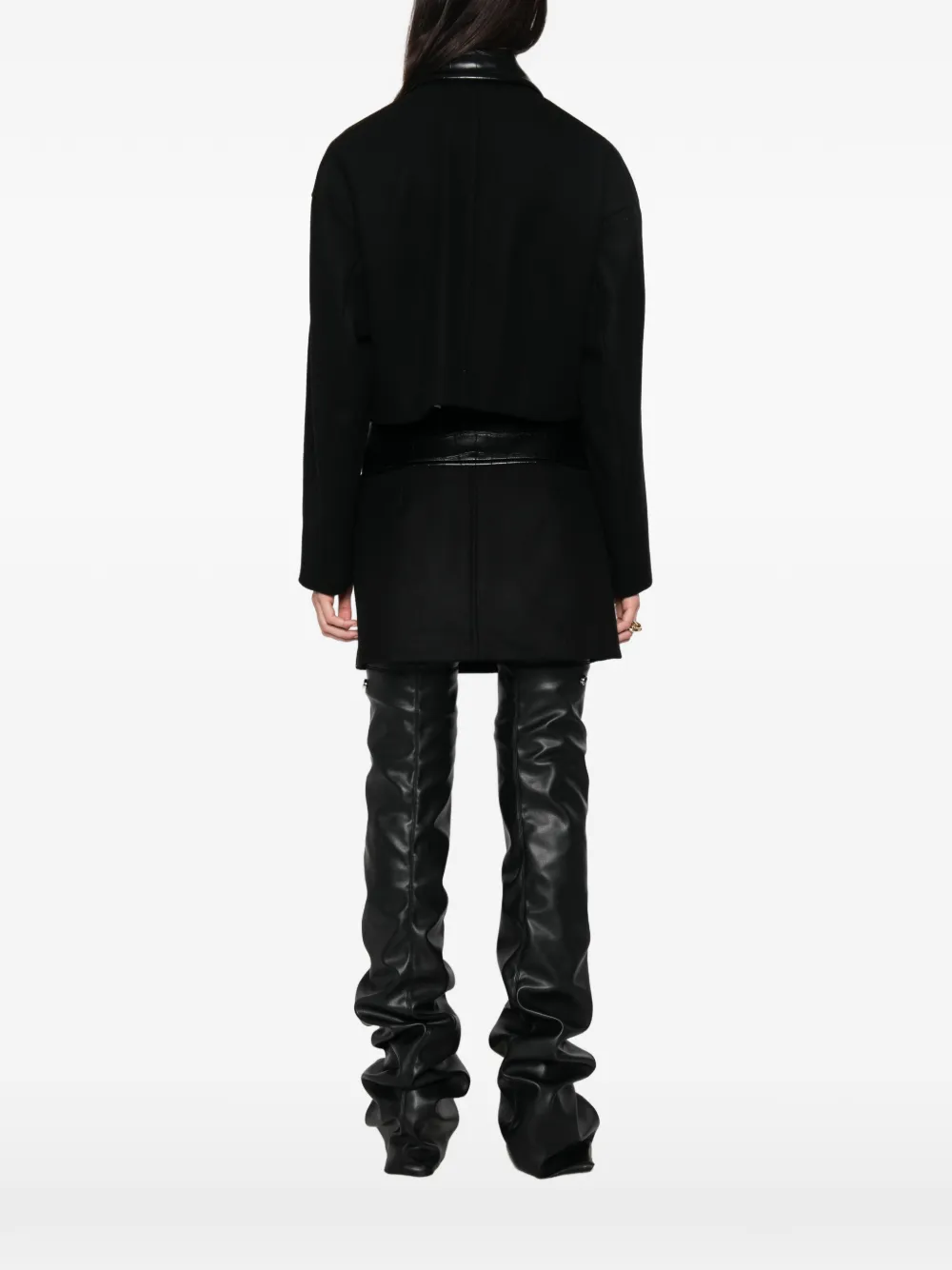 Sportmax SPXVolume jack met kraag met krokodillenreliëf Zwart