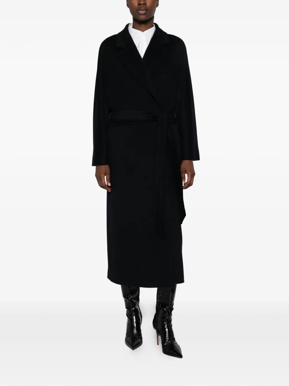 Tagliatore Jas met gekerfde revers en ceintuur Blauw