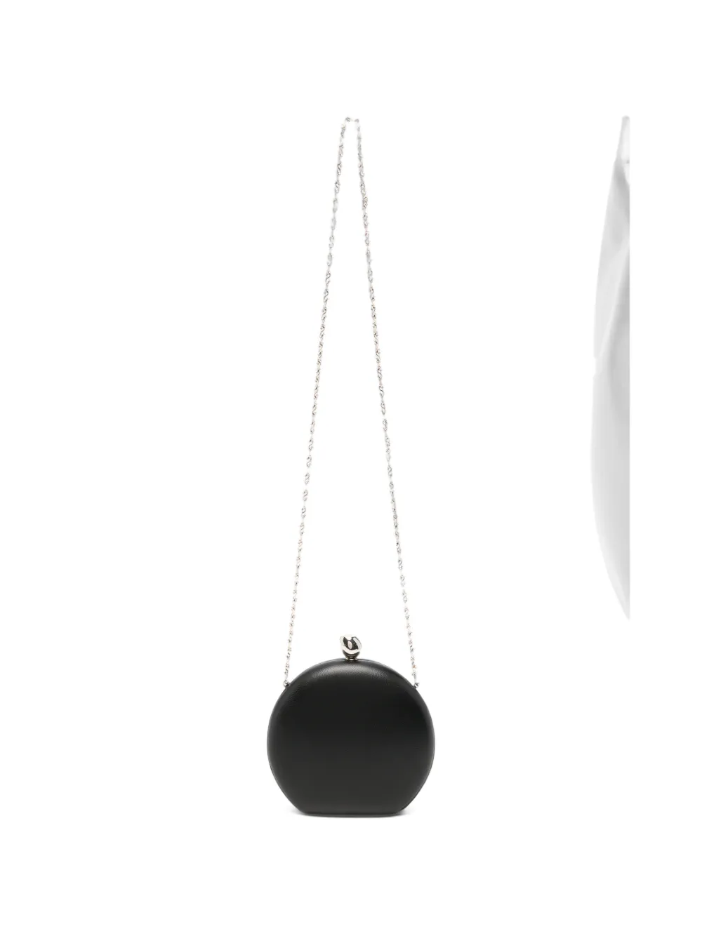 Sportmax circular leather clutch bag - Black