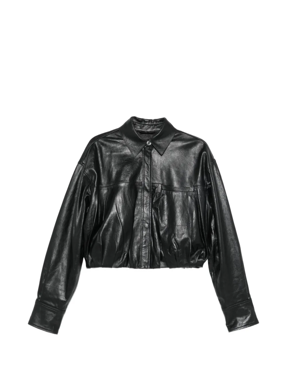 Sportmax leather cropped jacket - Schwarz