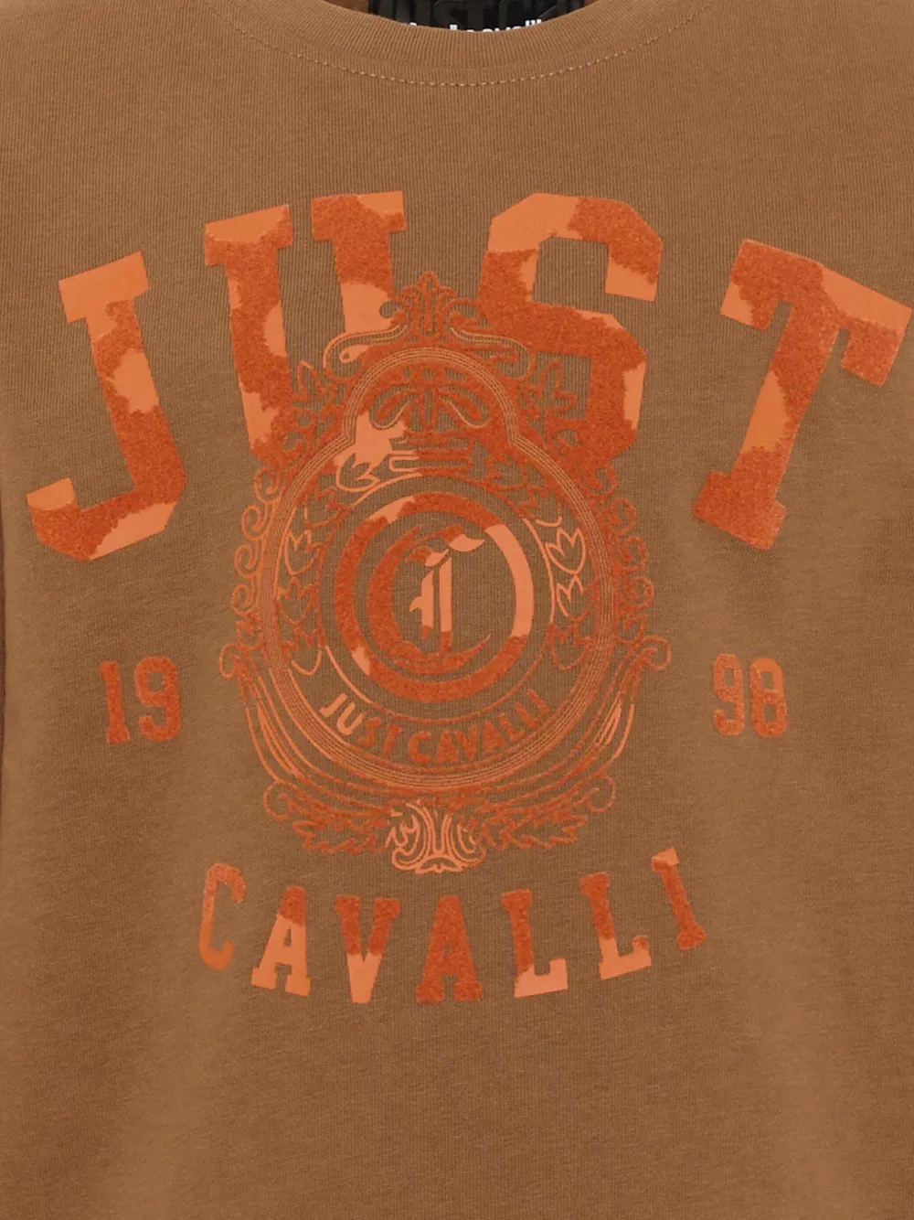 Just Cavalli Kids T-shirt met lange mouwen en logo-print Bruin