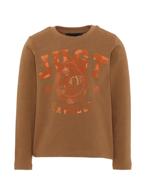 Just Cavalli Kids logo-print long-sleeve T-shirt