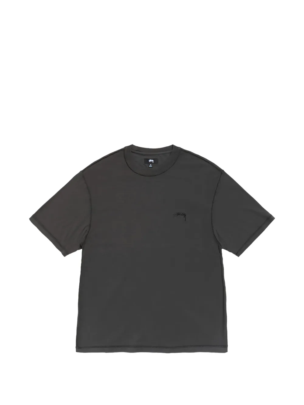 Stussy Logo-embroidered Lazy T-shirt In Gray