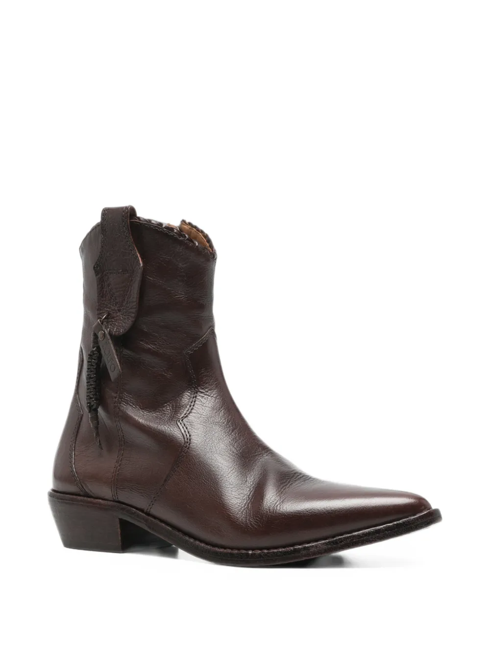 Zolfo pointed-toe leather cowboy boots - Marron Zolfo pointed-toe leather cowboy boots - Marron