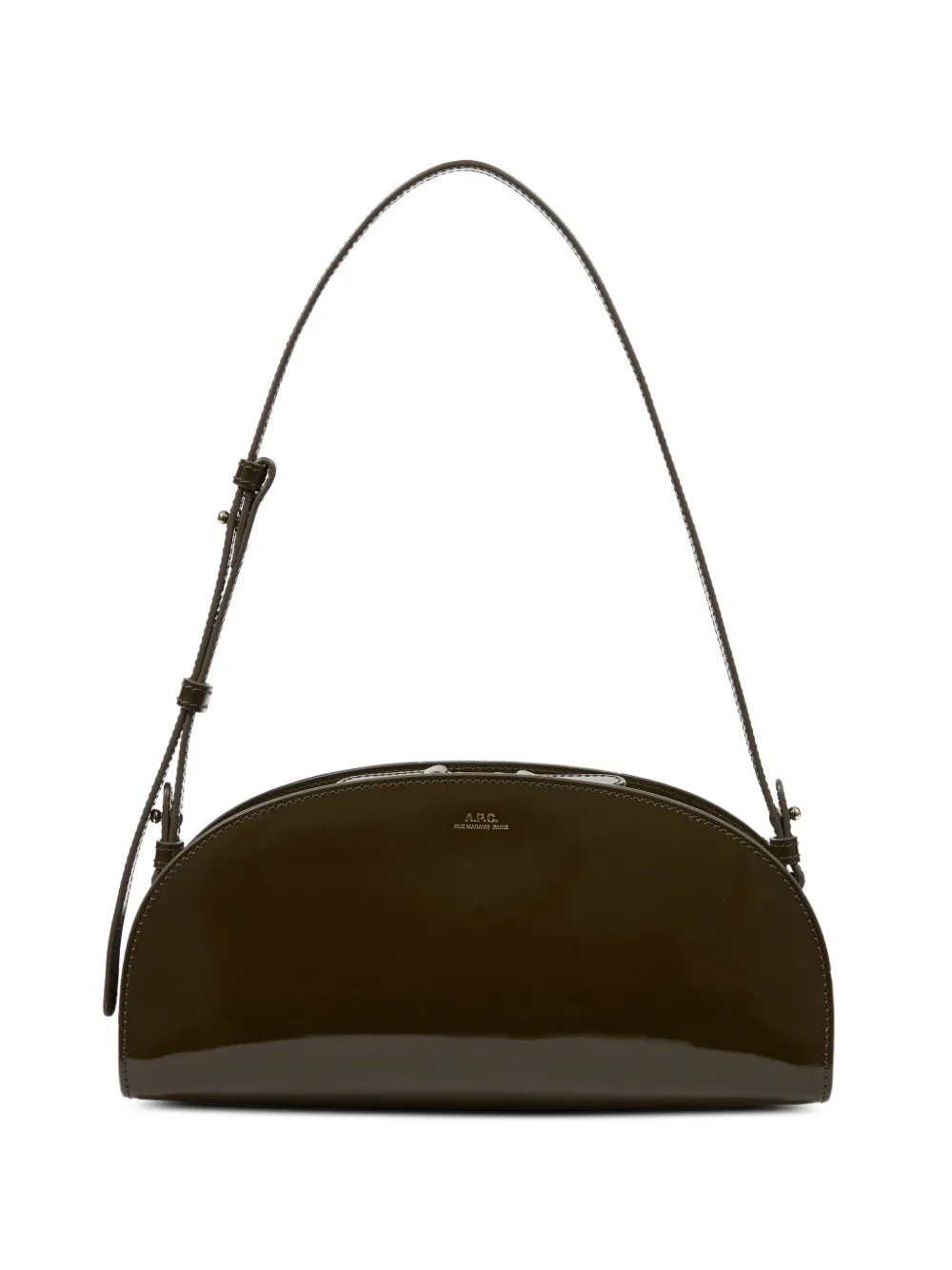 A.p.c. Demi-lune Shoulder Bag In Brown