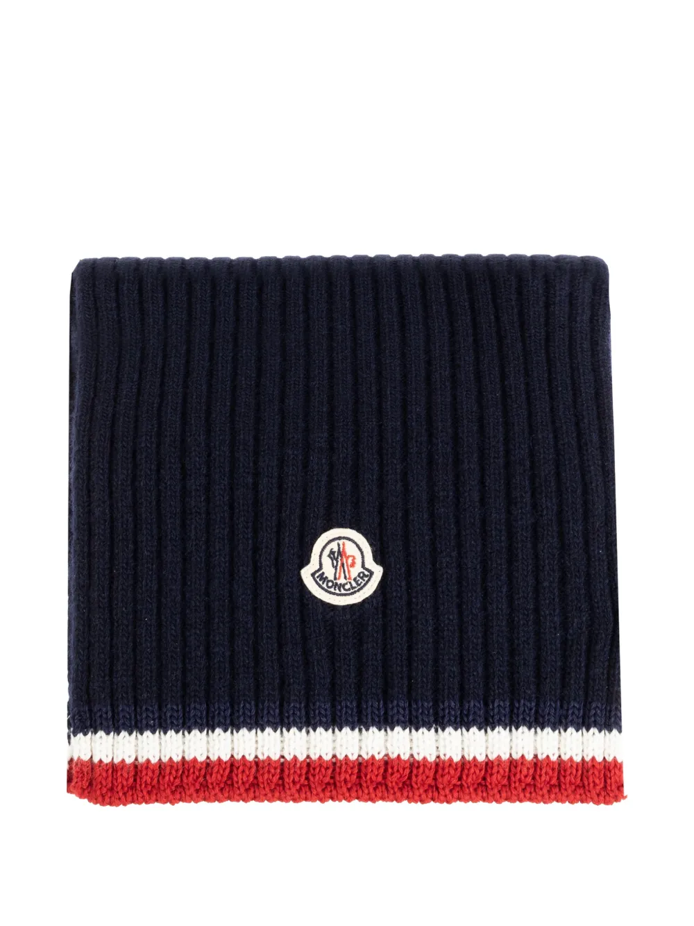 Moncler Enfant Ribgebreide sjaalset met logo-patch Blauw