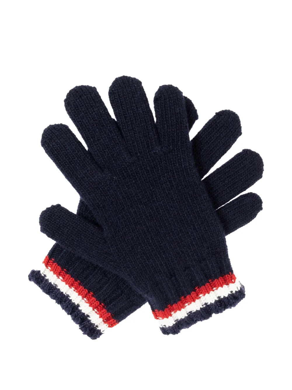 Moncler Enfant Ribgebreide sjaalset met logo-patch Blauw
