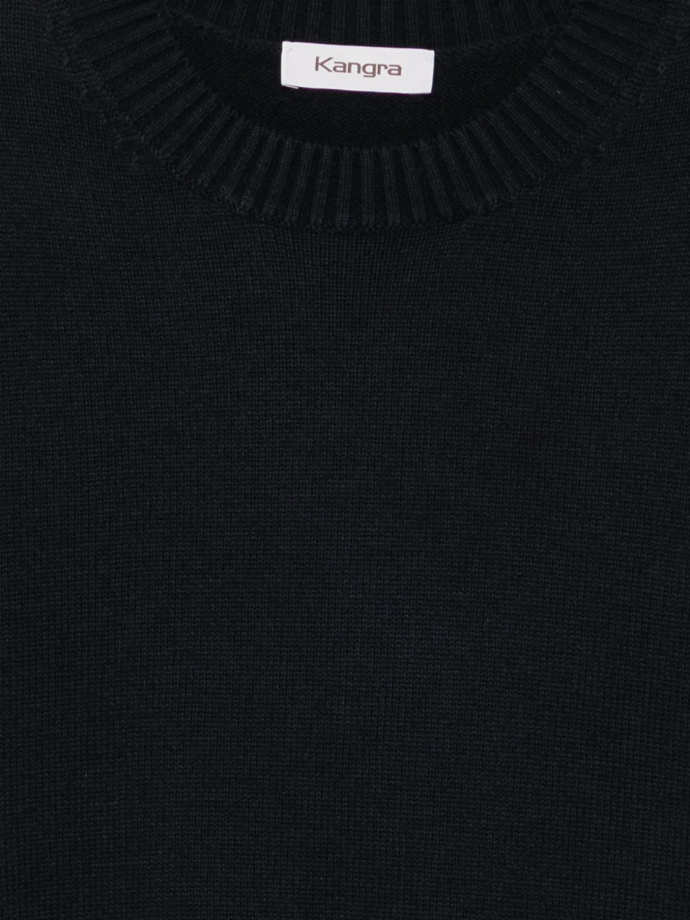 Kangra Trui met geribbelde afwerking en ronde hals Blauw