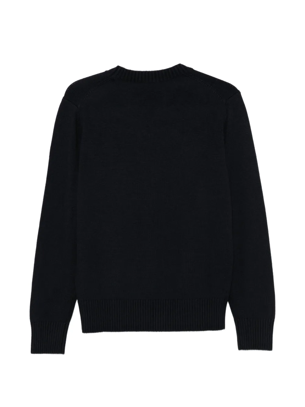 Kangra Trui met geribbelde afwerking en ronde hals Blauw