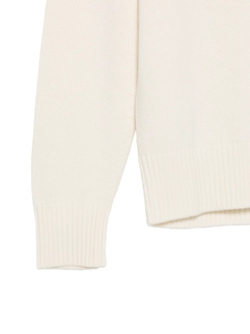 Kangra Trui met ronde hals en geribbelde afwerking Beige