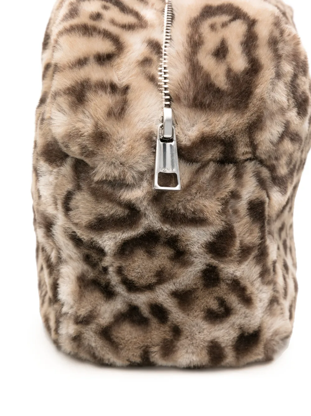 Apparis Jumbo Noor leopard-print faux-fur clutch bag Bruin