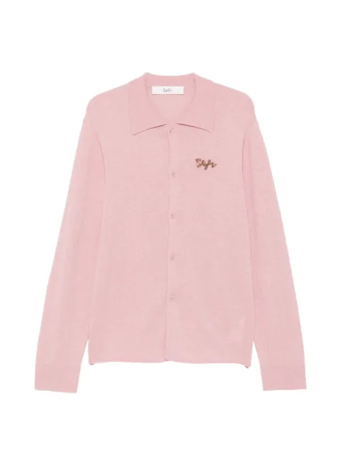 Séfr logo-embroidered cardigan