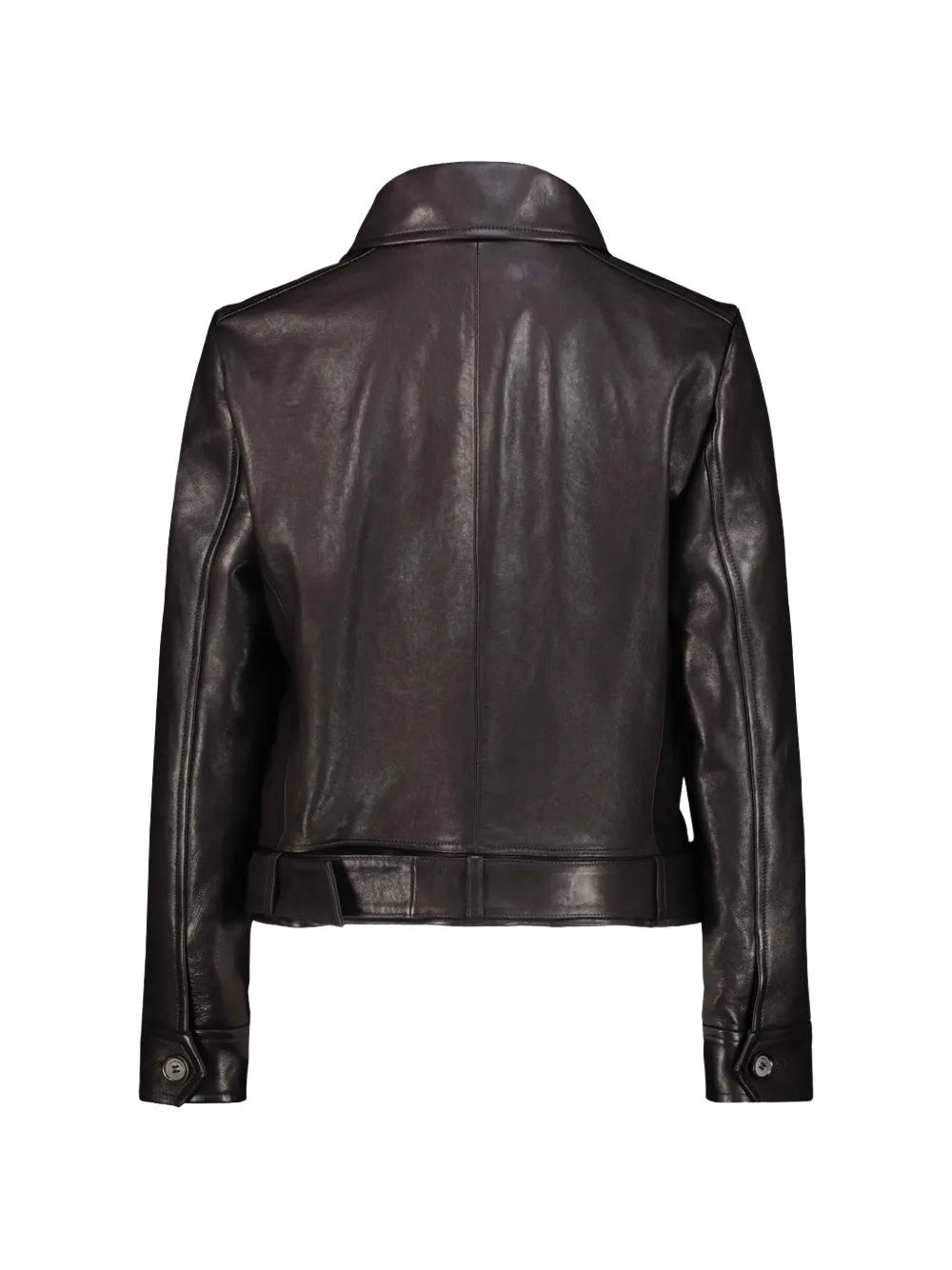 Magda Butrym belted leather jacket Zwart