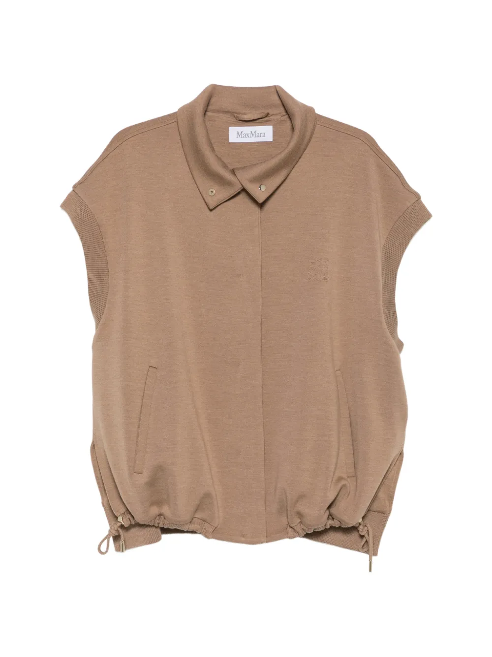 Max Mara Stehkragen-Weste mit Kordelzug - Nude