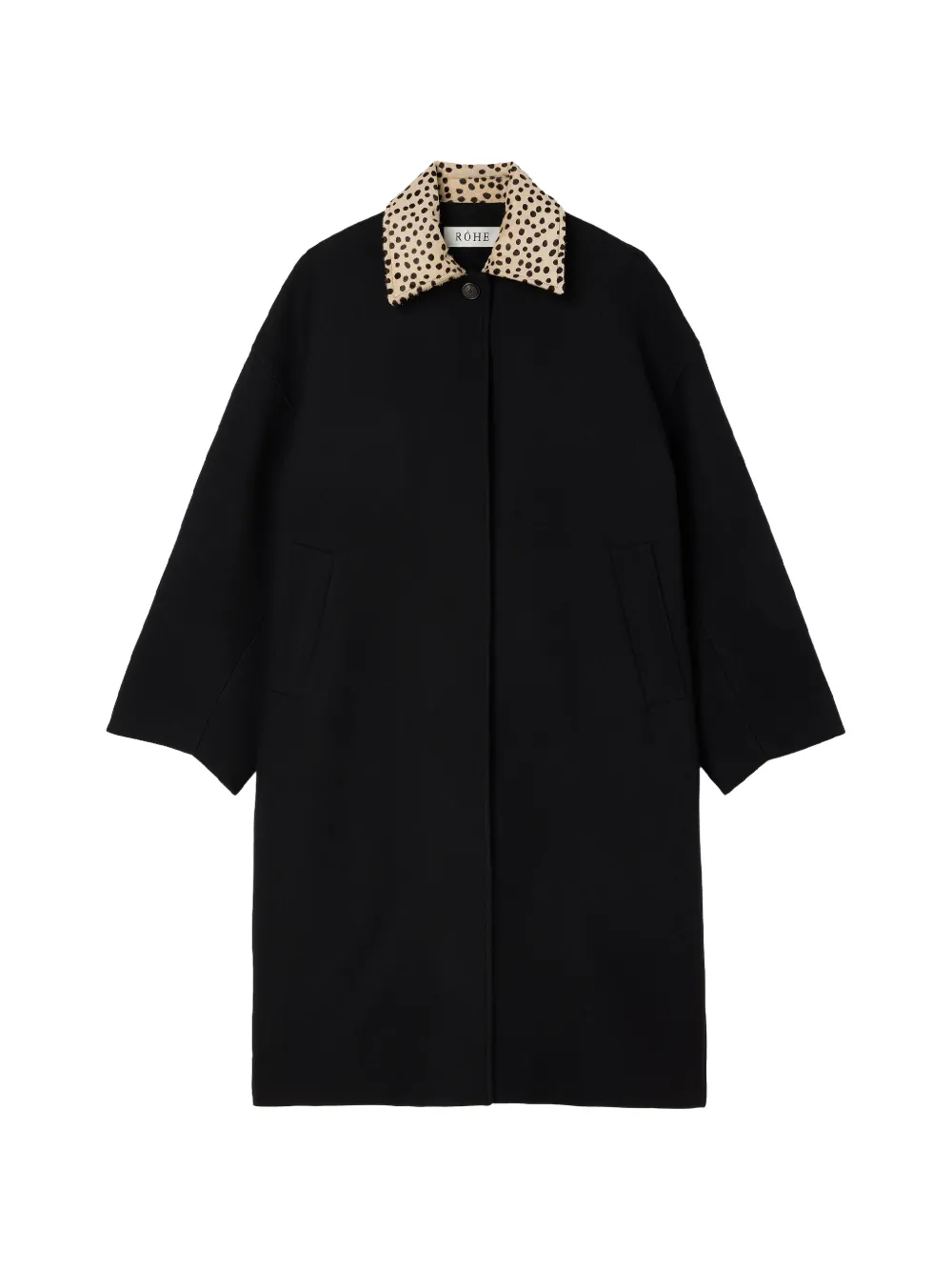 Róhe leopard-print collar wool coat