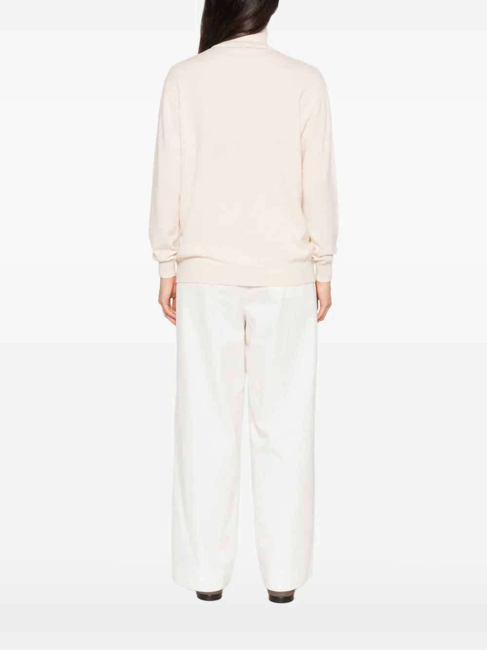 Brunello Cucinelli Monili-chain roll-neck sweater Beige