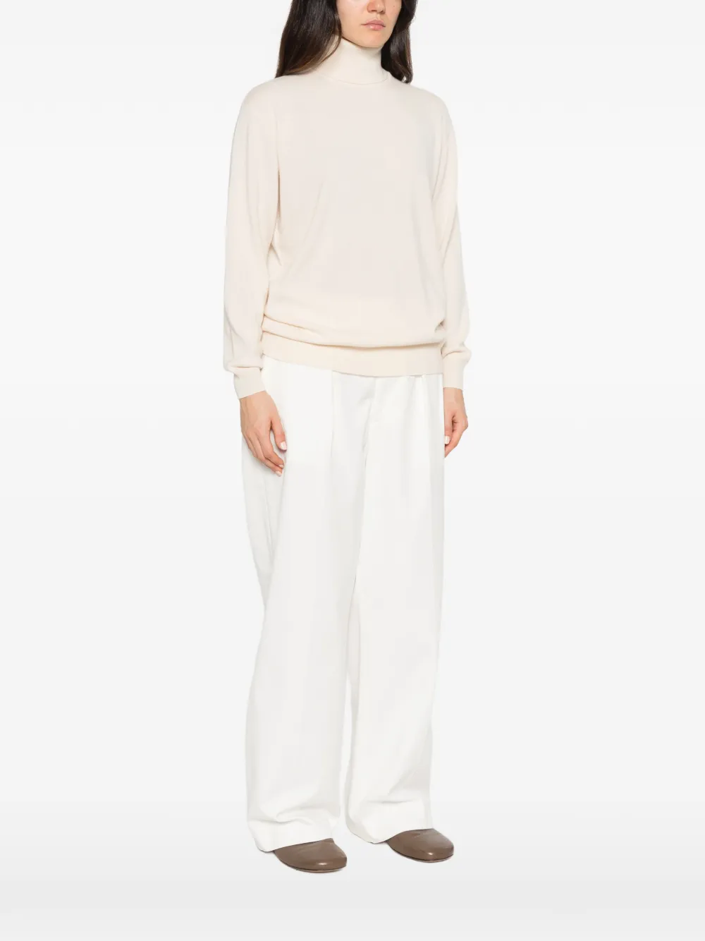 Brunello Cucinelli Monili-chain roll-neck sweater Beige